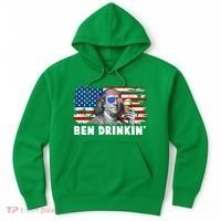 Funny Ben Drinkin USA American Flag Hoodie thumb 0