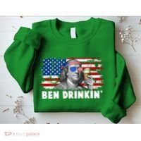 Funny Ben Drinkin USA American Flag Sweatshirt thumb 2