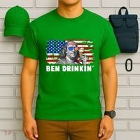 Funny Ben Drinkin USA American Flag T-Shirt thumb 6