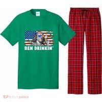 Funny Ben Drinkin USA American Flag Pajama Set thumb 0