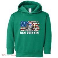 Funny Ben Drinkin USA American Flag Toddler Hoodie thumb 0