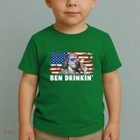 Funny Ben Drinkin USA American Flag Toddler T-Shirt thumb 2