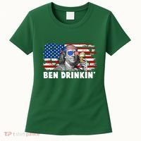 Funny Ben Drinkin USA American Flag Women's T-Shirt thumb 0