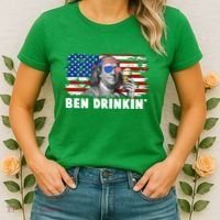 Funny Ben Drinkin USA American Flag Women's T-Shirt thumb 2