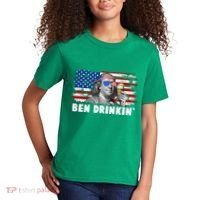 Funny Ben Drinkin USA American Flag Kids T-Shirt thumb 2