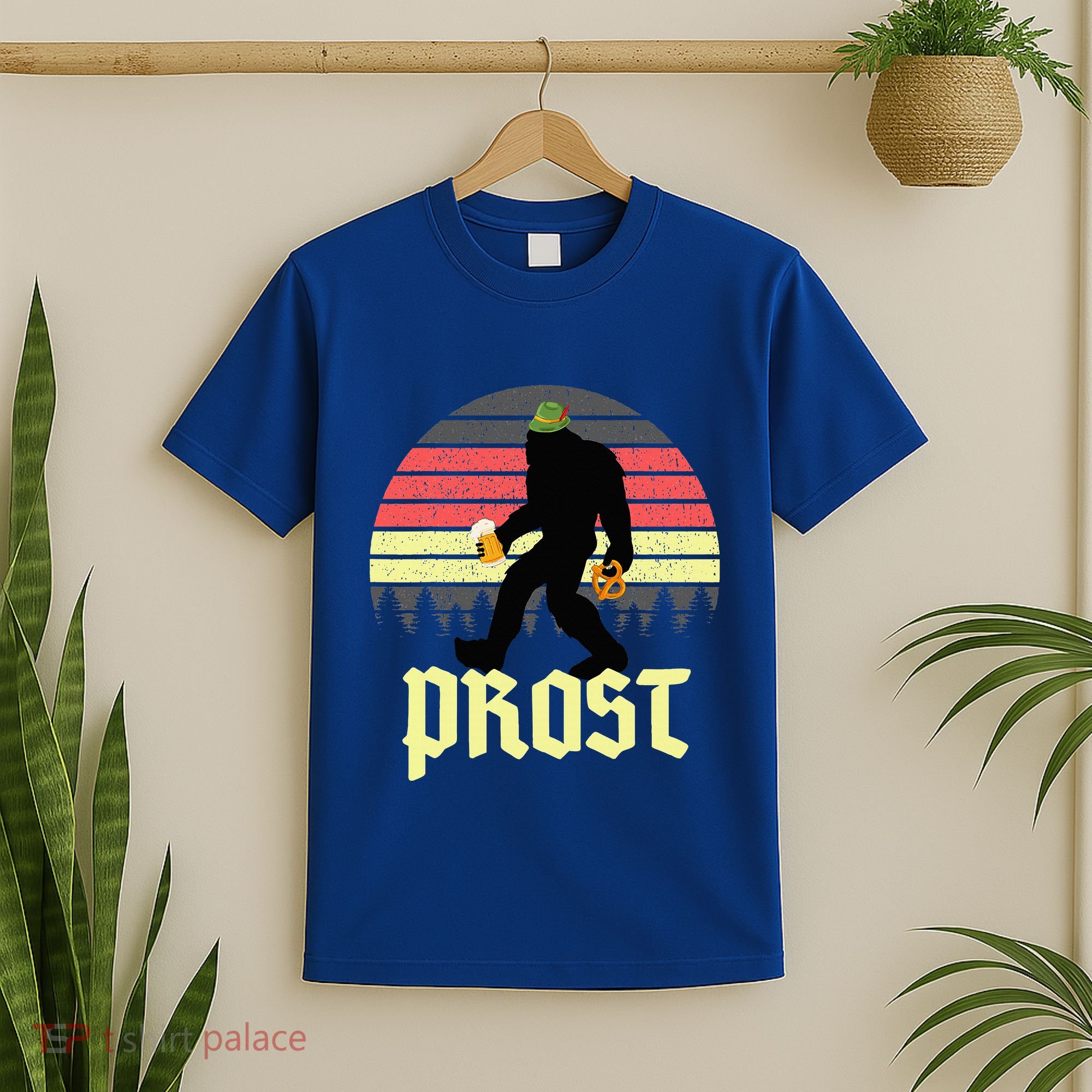 Funny Bigfoot Drinking Beer German Oktoberfest Prost T-Shirt