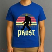 Funny Bigfoot Drinking Beer German Oktoberfest Prost T-Shirt thumb 3