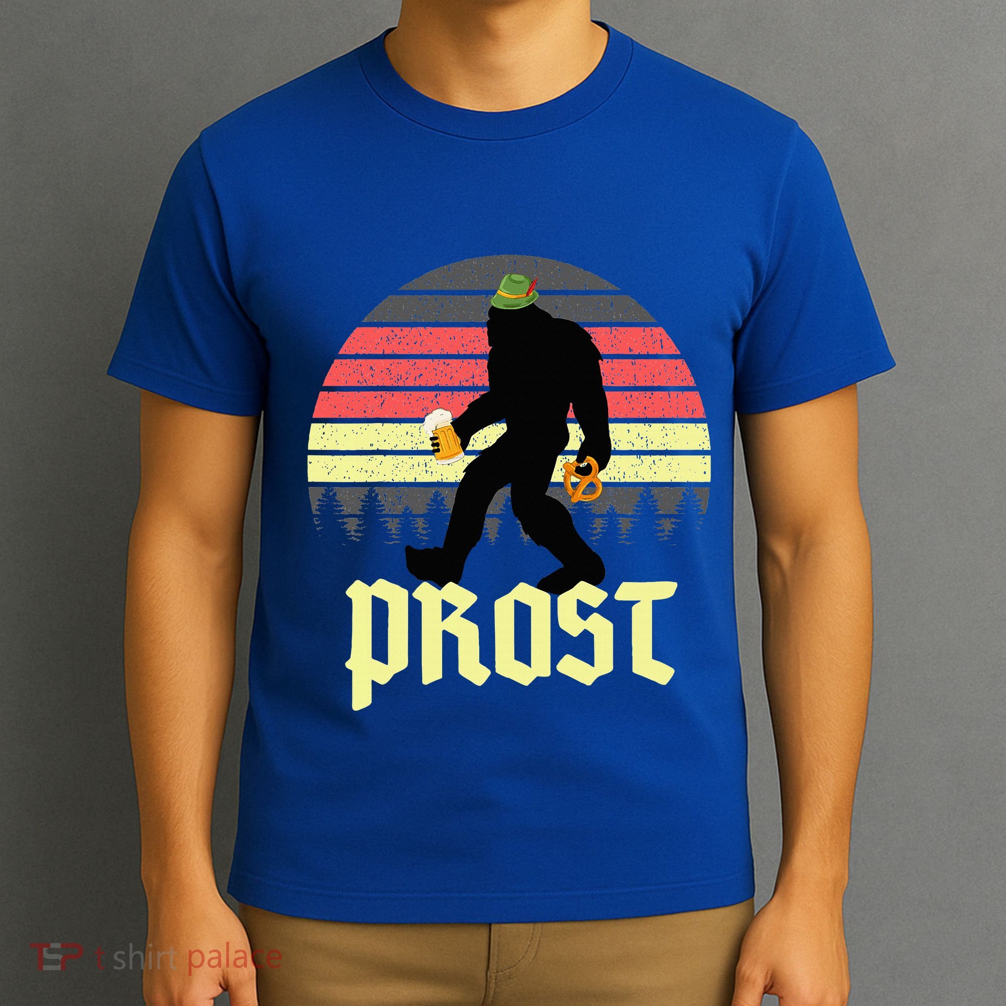 Funny Bigfoot Drinking Beer German Oktoberfest Prost T-Shirt