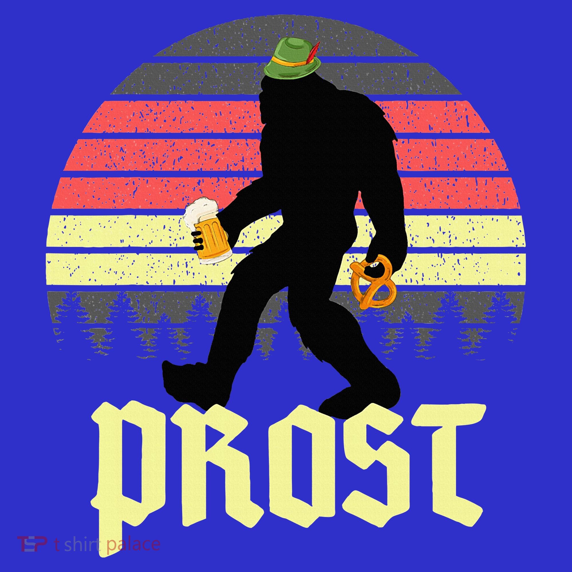 Funny Bigfoot Drinking Beer German Oktoberfest Prost T-Shirt