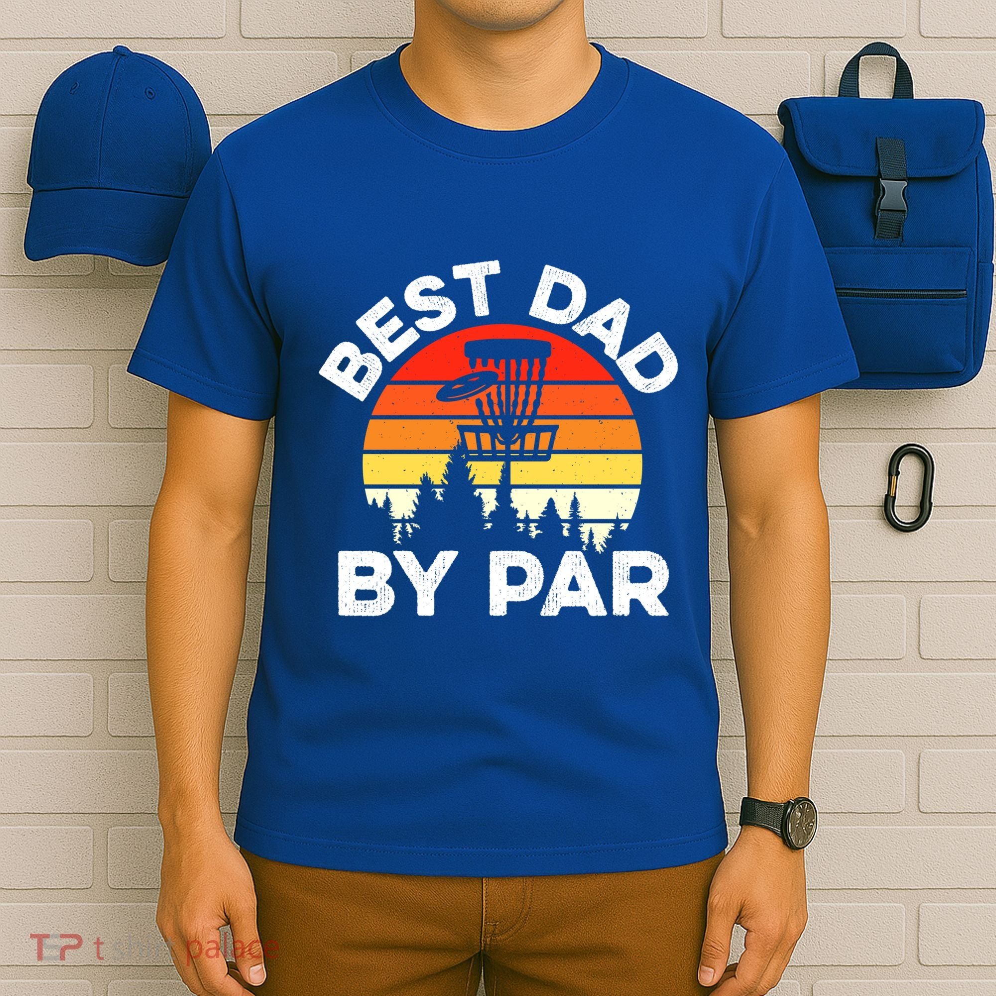 Funny Best Dad By Par FatherS Day Disc Golf Golfing Gift T-Shirt