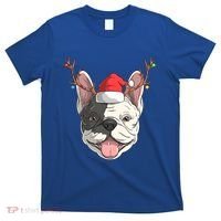 French Bulldog Dog Santa Claus Hat Christmas Xmas Reindeer Cool Gift T-Shirt thumb 0