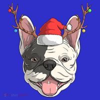 French Bulldog Dog Santa Claus Hat Christmas Xmas Reindeer Cool Gift T-Shirt thumb 7