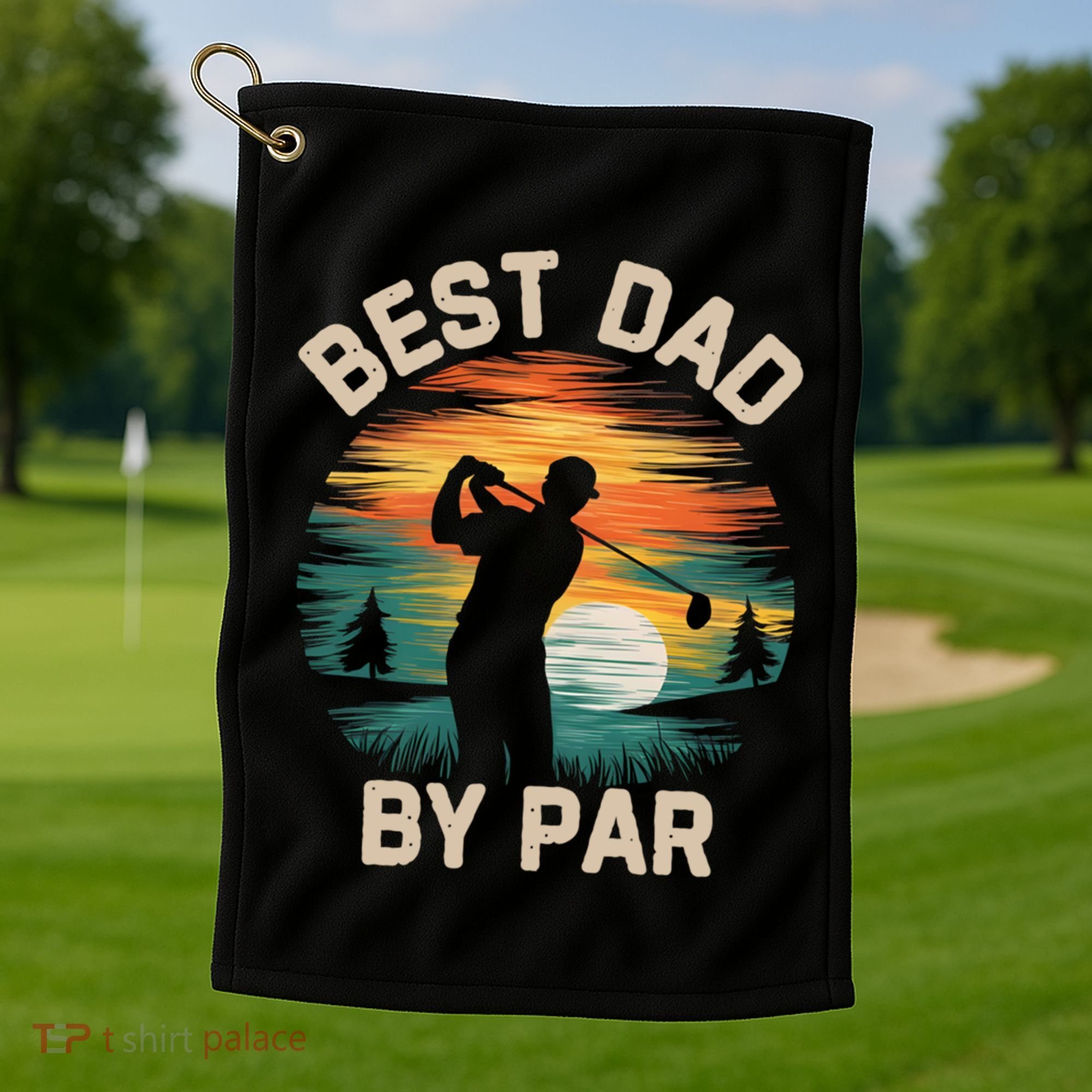 Funny Best Dad By Par Golf Lover FatherS Day Gift Golf Towel