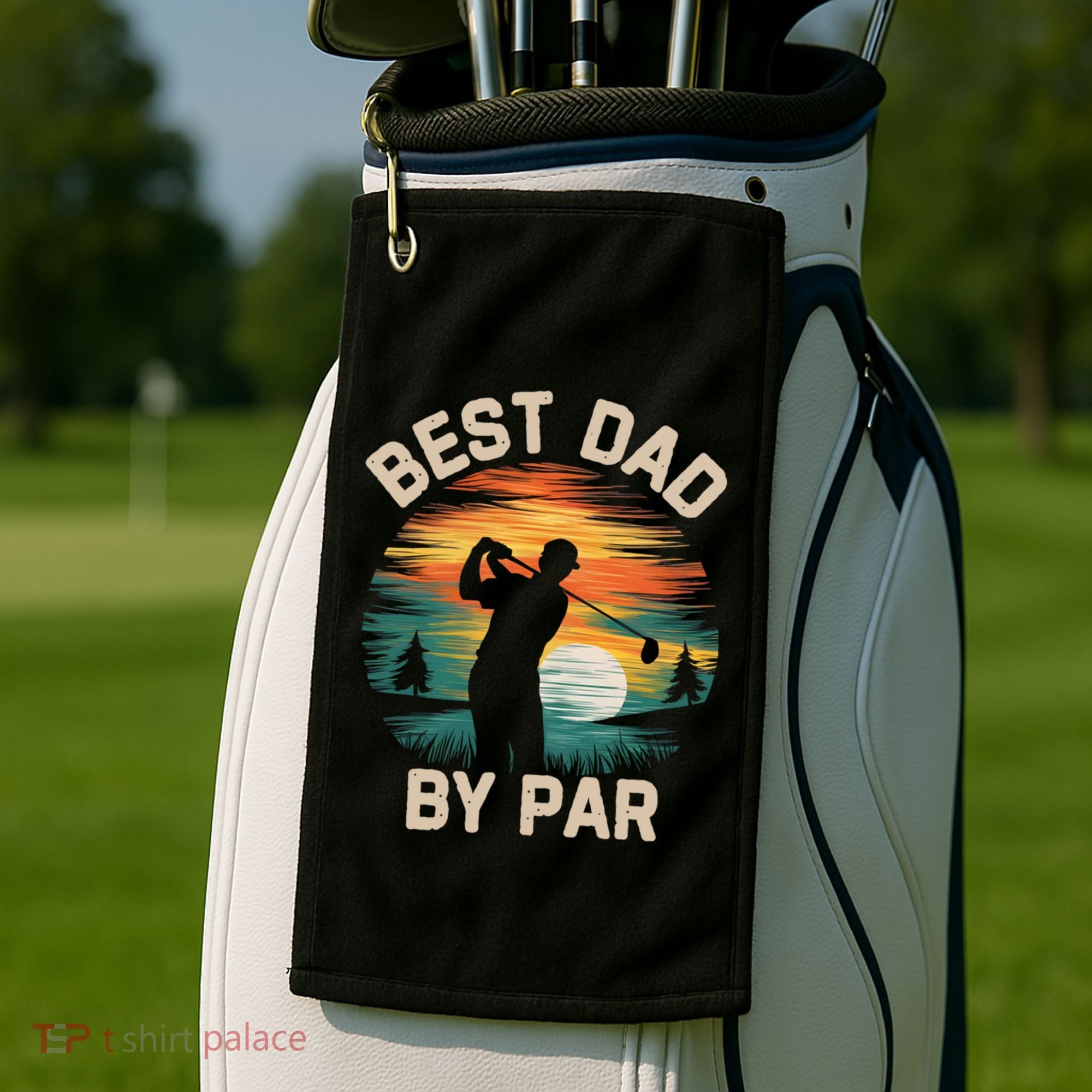 Funny Best Dad By Par Golf Lover FatherS Day Gift Golf Towel