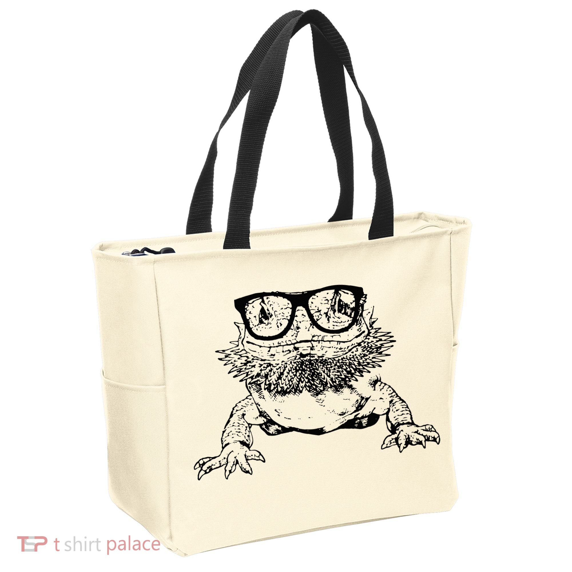 Funny Bearded Dragon Cute Reptile Lizard Nerdy Glass Animal Tote Bag