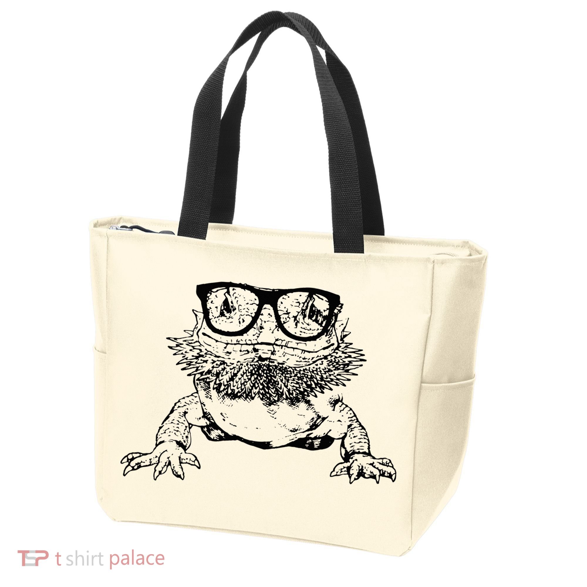 Funny Bearded Dragon Cute Reptile Lizard Nerdy Glass Animal Tote Bag