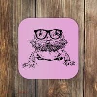 Funny Bearded Dragon Cute Reptile Lizard Nerdy Glass Animal Coaster thumb 0
