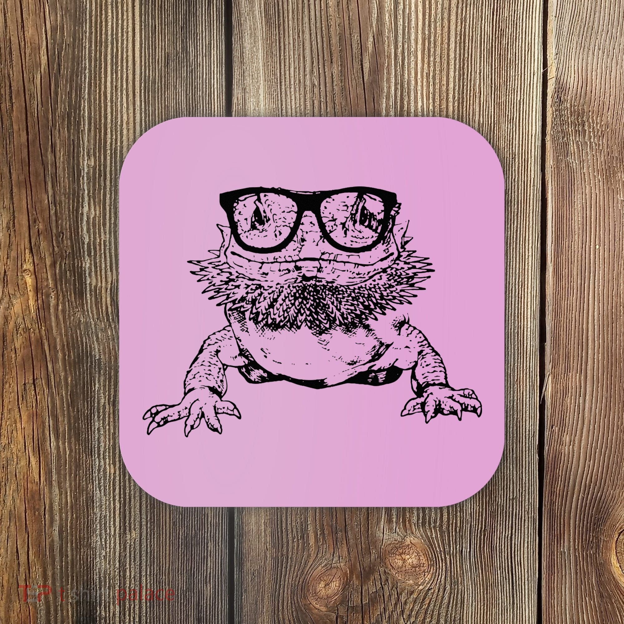 Funny Bearded Dragon Cute Reptile Lizard Nerdy Glass Animal Coaster