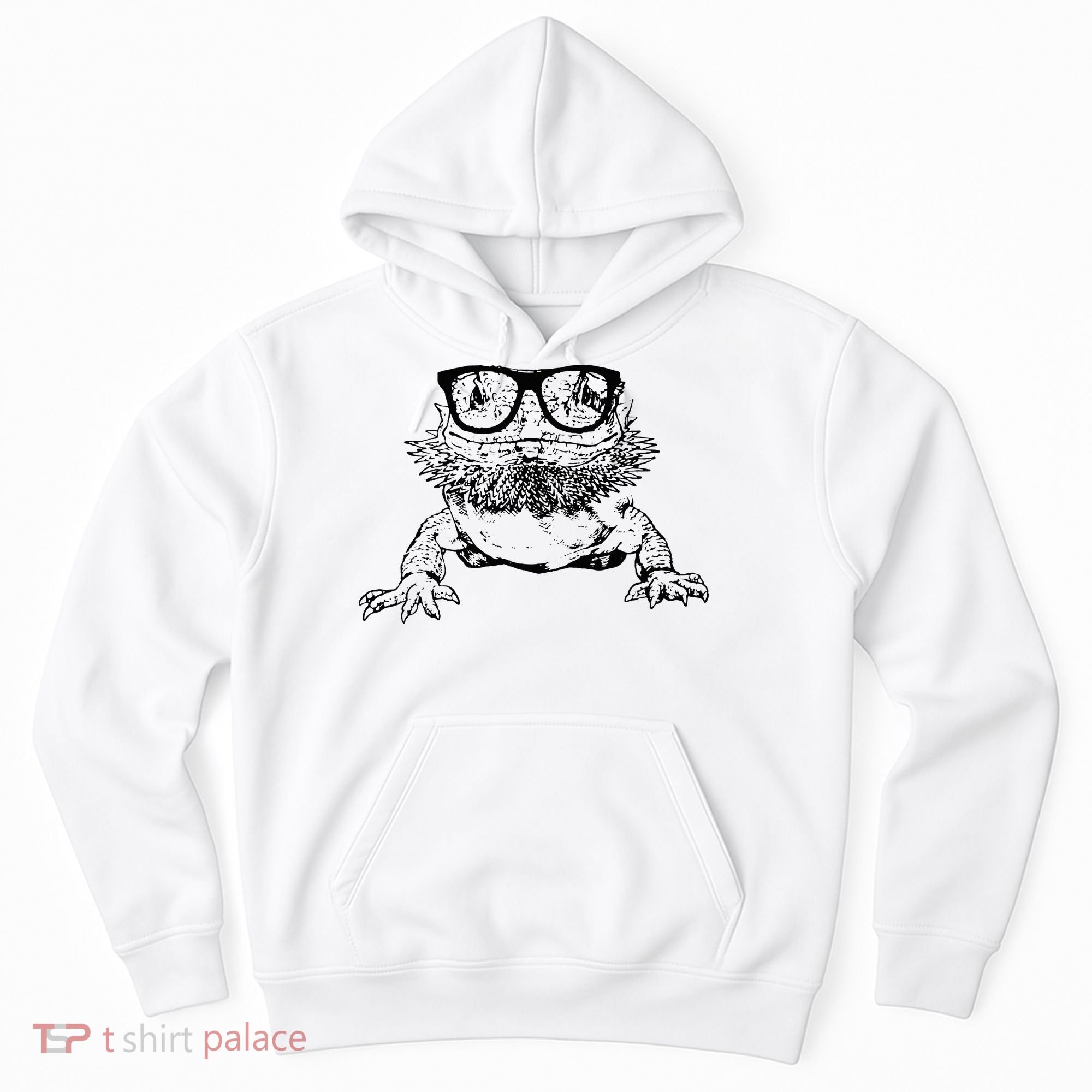 Funny Bearded Dragon Cute Reptile Lizard Nerdy Glass Animal Hoodie
