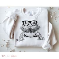 Funny Bearded Dragon Cute Reptile Lizard Nerdy Glass Animal Sweatshirt thumb 2