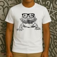 Funny Bearded Dragon Cute Reptile Lizard Nerdy Glass Animal T-Shirt thumb 3