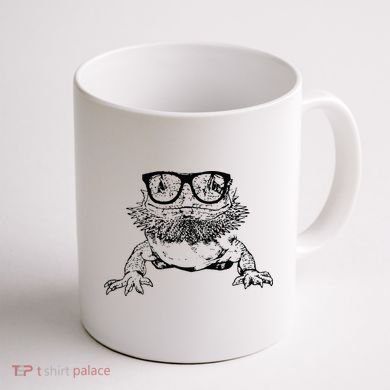 Funny Bearded Dragon Cute Reptile Lizard Nerdy Glass Animal Coffee Mug back