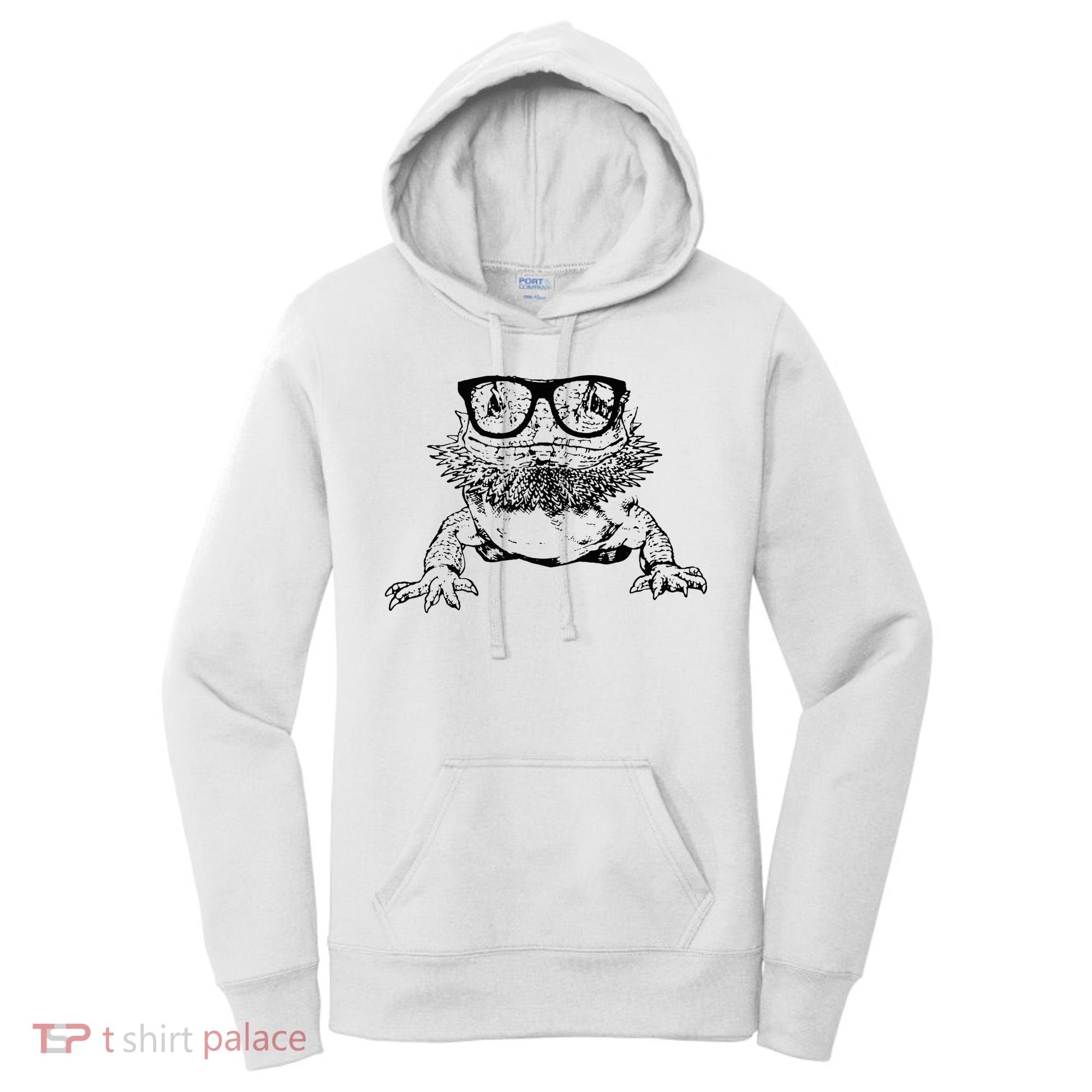 Funny Bearded Dragon Cute Reptile Lizard Nerdy Glass Animal Women's Hoodie