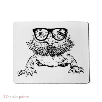 Funny Bearded Dragon Cute Reptile Lizard Nerdy Glass Animal Mousepad
