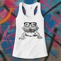 Funny Bearded Dragon Cute Reptile Lizard Nerdy Glass Animal Women's Tank Top thumb 3
