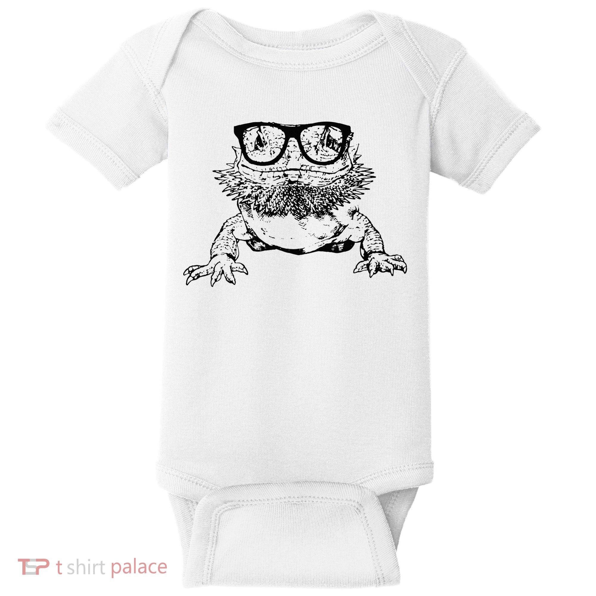 Funny Bearded Dragon Cute Reptile Lizard Nerdy Glass Animal Baby Bodysuit
