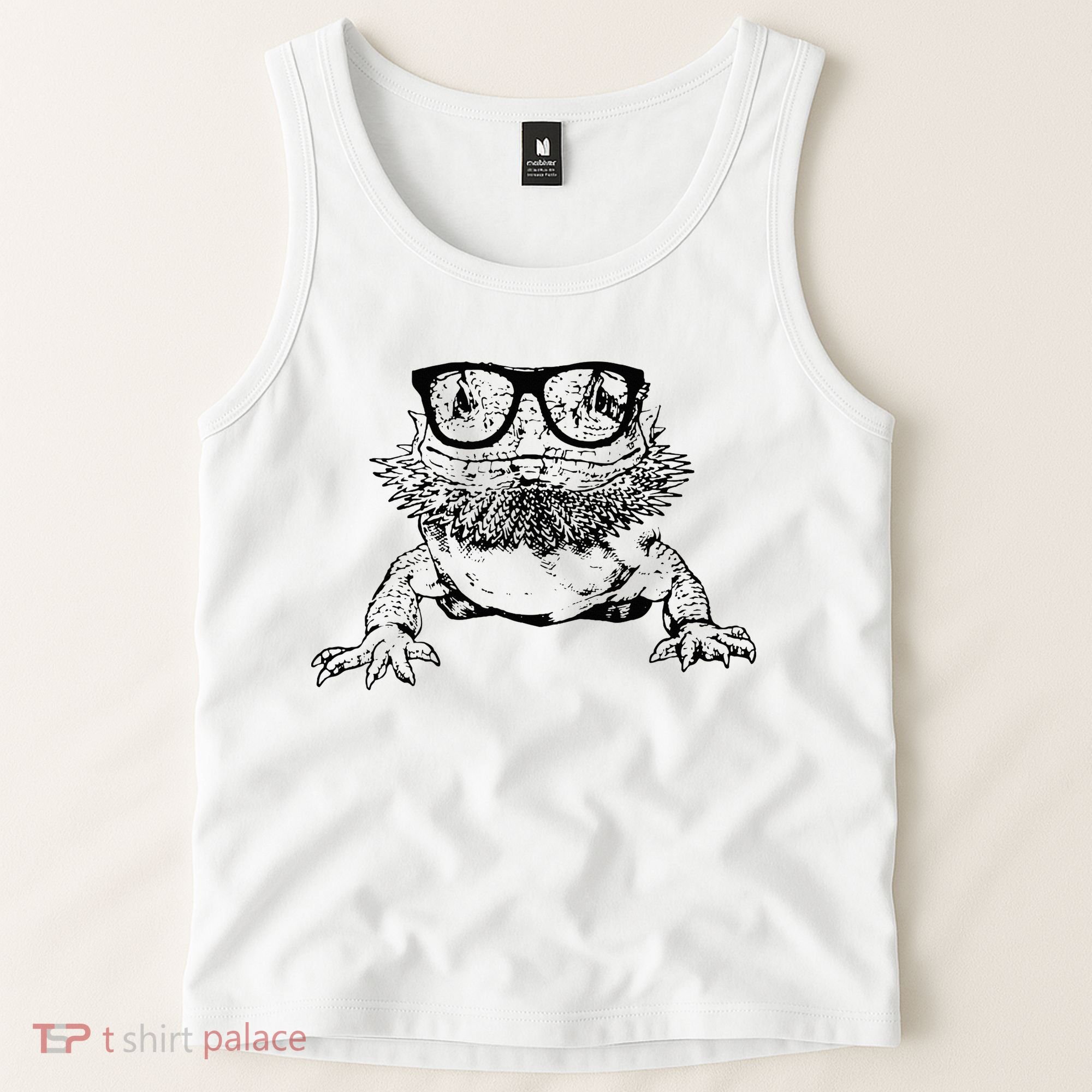 Funny Bearded Dragon Cute Reptile Lizard Nerdy Glass Animal Tank Top