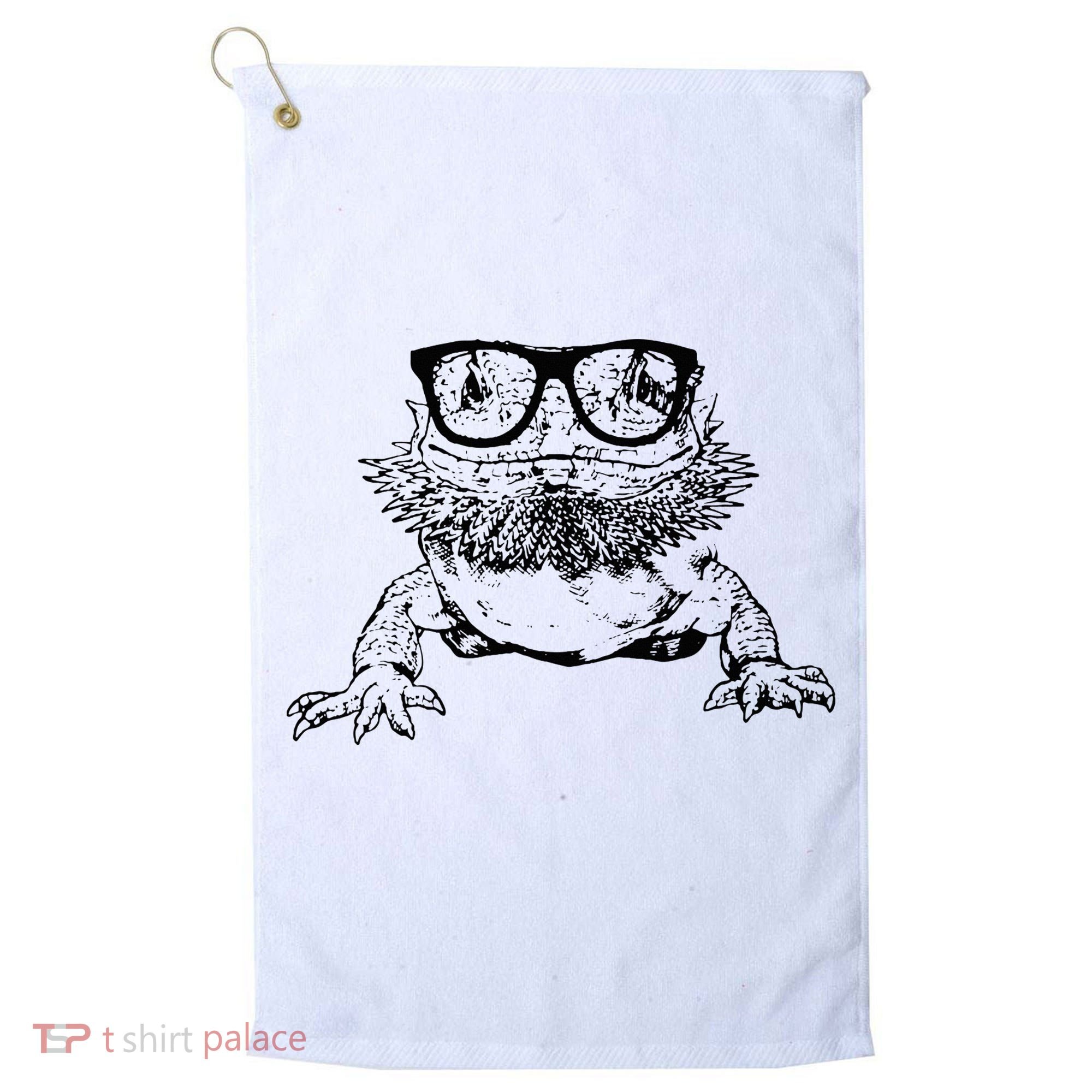 Funny Bearded Dragon Cute Reptile Lizard Nerdy Glass Animal Golf Towel