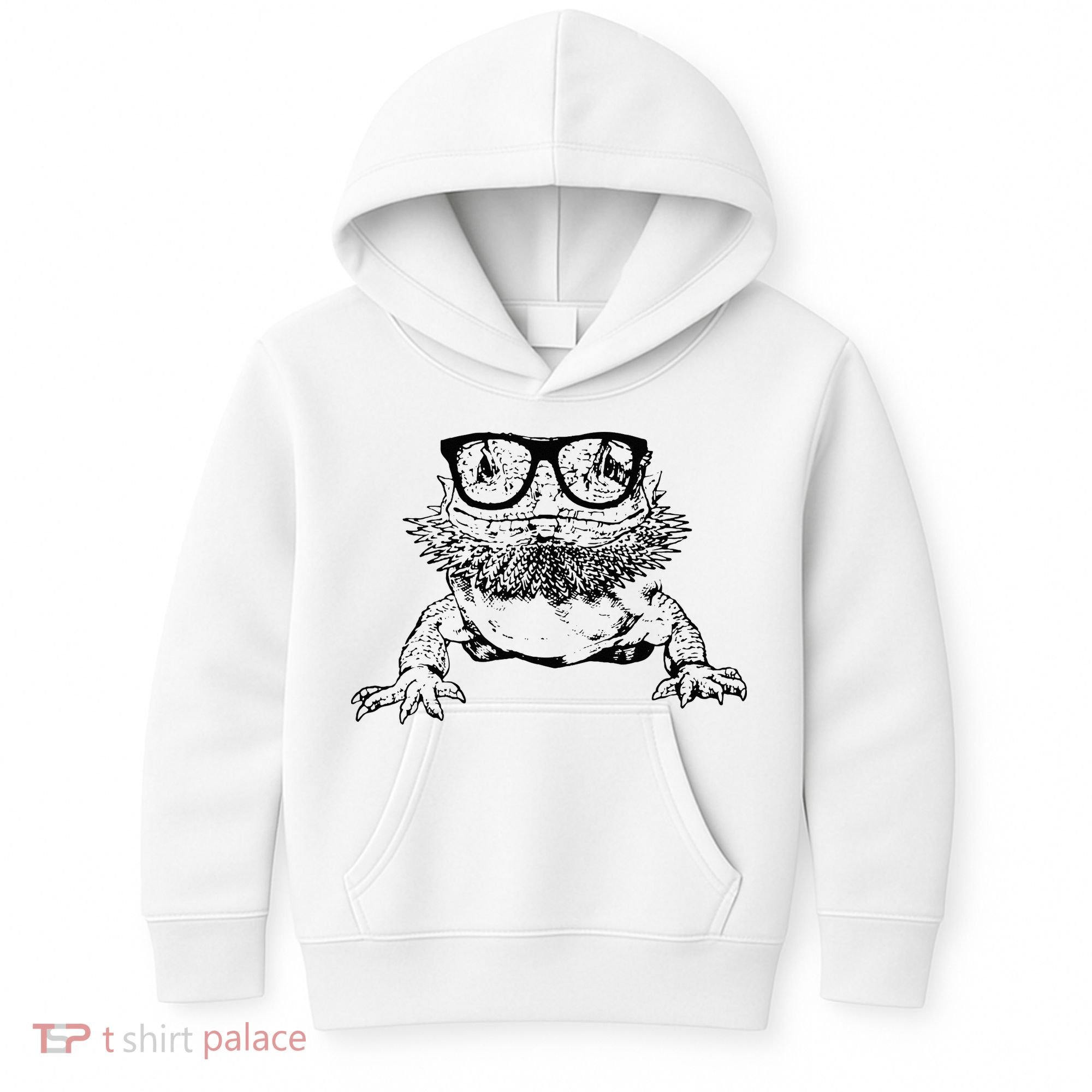 Funny Bearded Dragon Cute Reptile Lizard Nerdy Glass Animal Kids Hoodie