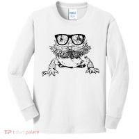 Funny Bearded Dragon Cute Reptile Lizard Nerdy Glass Animal Kids Long Sleeve Shirt thumb 0