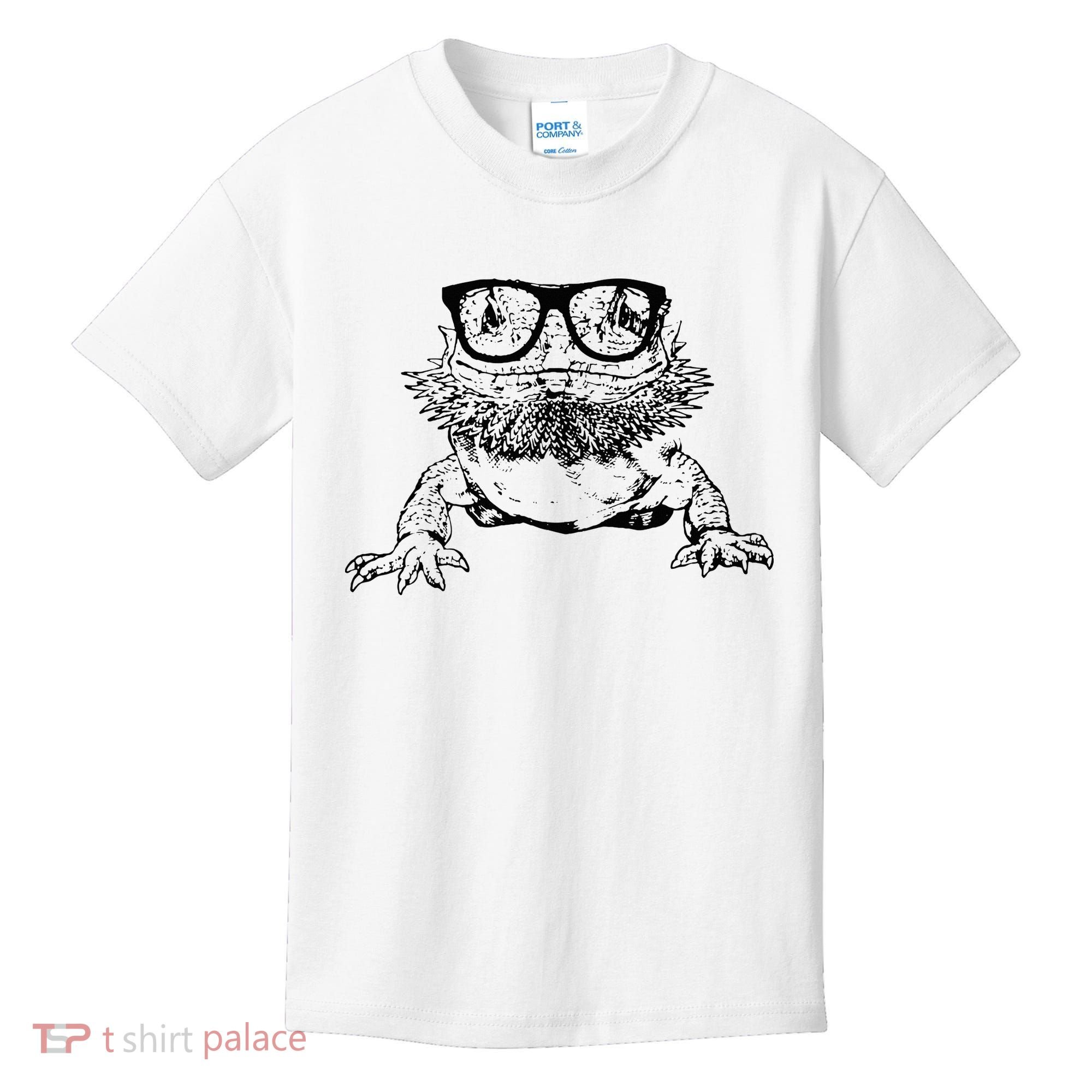 Funny Bearded Dragon Cute Reptile Lizard Nerdy Glass Animal Kids T-Shirt