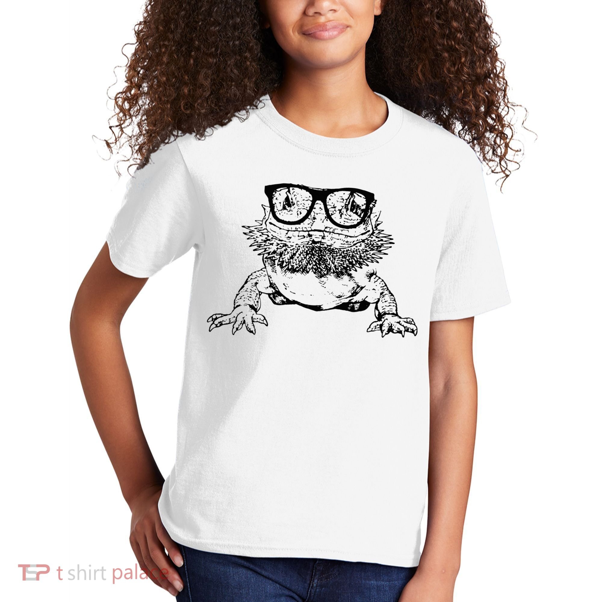Funny Bearded Dragon Cute Reptile Lizard Nerdy Glass Animal Kids T-Shirt