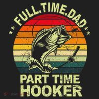 Funny Bass Dad Fishing Full Time Dad Part Time Hooker Beanie thumb 2