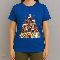 French Bulldog Dog Christmas Lights Tree Pet Dog Lover Xmas Meaningful Gift T-Shirt thumb 4
