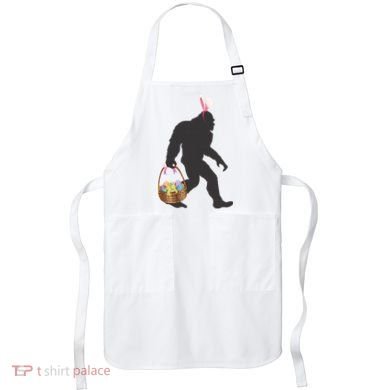Funny Bigfoot Easter Design with Easter Basket and Bigfoot Apron