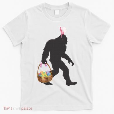 Funny Bigfoot Easter Design with Easter Basket and Bigfoot T-Shirt