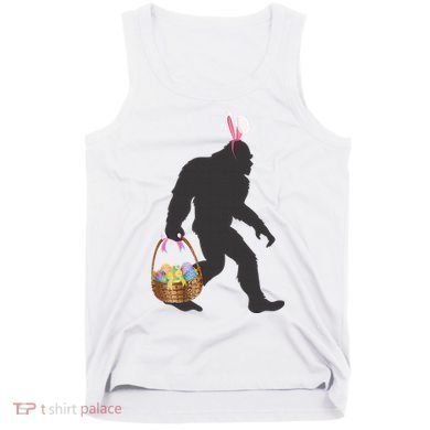 Funny Bigfoot Easter Design with Easter Basket and Bigfoot Tank Top
