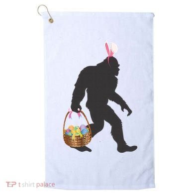 Funny Bigfoot Easter Design with Easter Basket and Bigfoot Golf Towel
