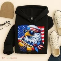 Funny Bald Eagle Hotdog American Flag 4th Of July Patriotic Hoodie thumb 4