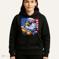 Funny Bald Eagle Hotdog American Flag 4th Of July Patriotic Hoodie thumb 5