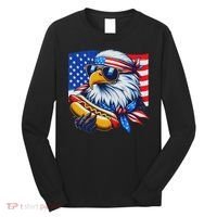 Funny Bald Eagle Hotdog American Flag 4th Of July Patriotic Long Sleeve Shirt thumb 0
