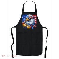 Funny Bald Eagle Hotdog American Flag 4th Of July Patriotic Apron thumb 0