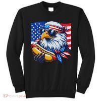 Funny Bald Eagle Hotdog American Flag 4th Of July Patriotic Sweatshirt thumb 0