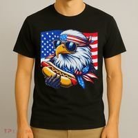 Funny Bald Eagle Hotdog American Flag 4th Of July Patriotic T-Shirt thumb 3