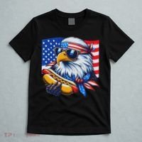 Funny Bald Eagle Hotdog American Flag 4th Of July Patriotic T-Shirt thumb 5