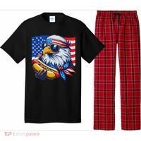 Funny Bald Eagle Hotdog American Flag 4th Of July Patriotic Pajama Set thumb 0